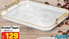 KRİSTAL TEPSİ 45X31 CM KRİSTAL TEPSİ 45X31 CM